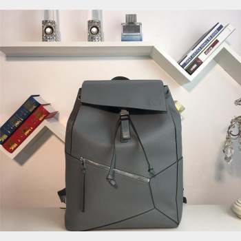 Loewe Puzzle Backpack Bag in Grained Calfskin Grey 2023 10288 (Ys-231023062)