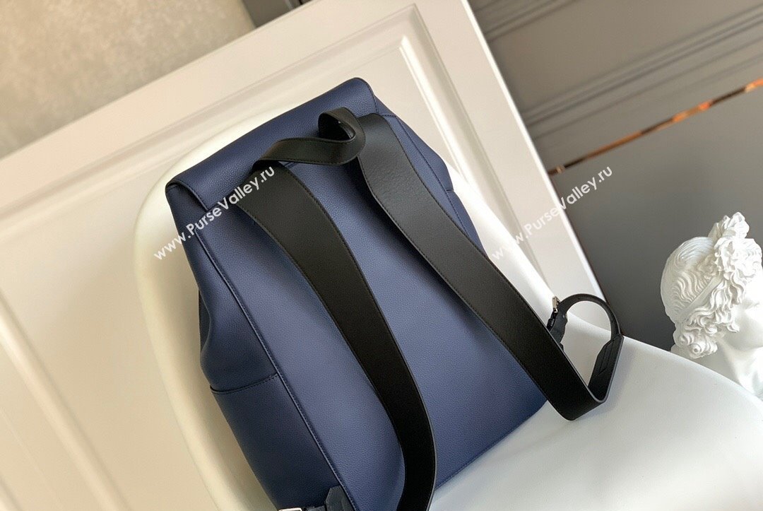 Loewe Puzzle Backpack Bag in Grained Calfskin Blue 2023 10288 (Ys-231023059)