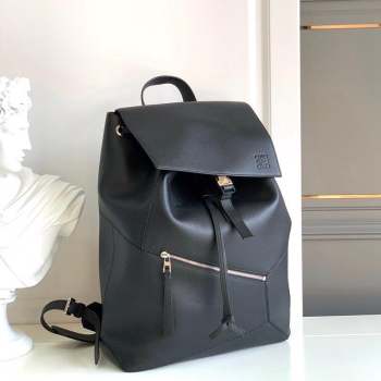 Loewe Puzzle Backpack Bag in Grained Calfskin Black 2023 10288 (Ys-231023061)