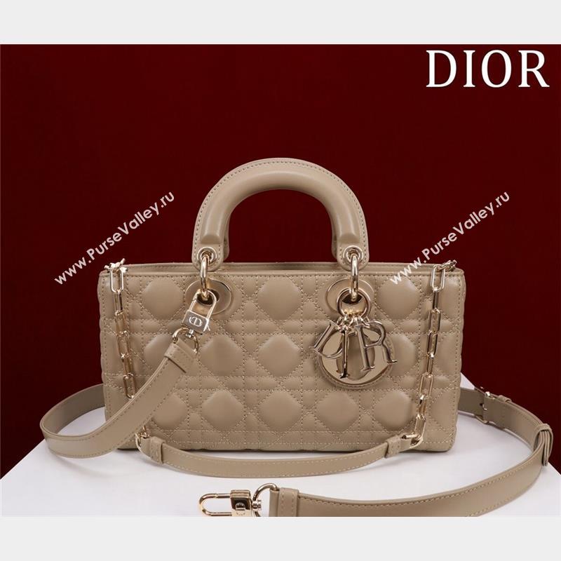 Dior Medium Lady D-Joy Bag in Cannage Lambskin Rose Beige 2023 1021 (XXG-231021057)