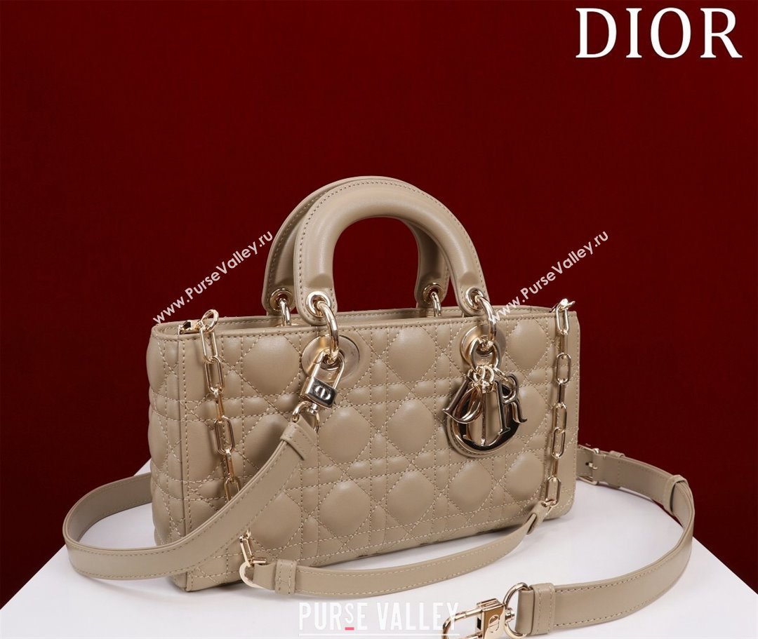 Dior Medium Lady D-Joy Bag in Cannage Lambskin Rose Beige 2023 1021 (XXG-231021057)