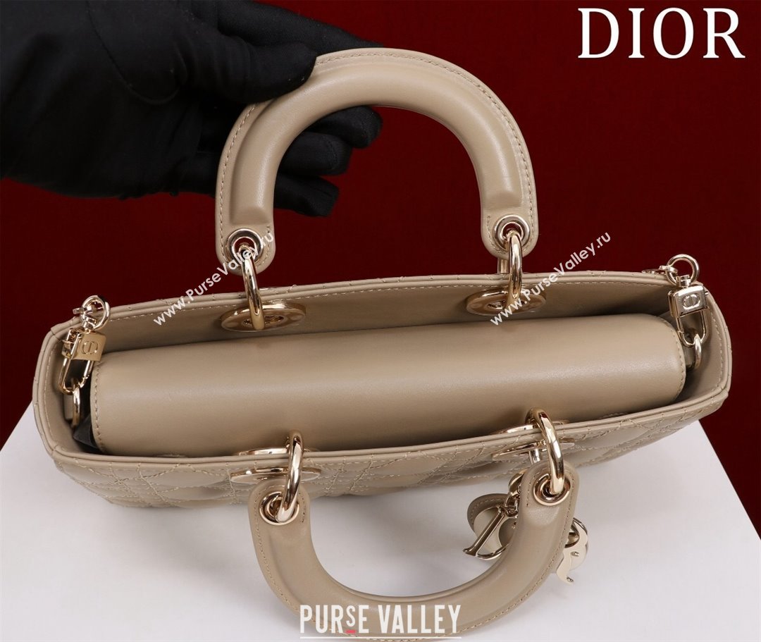 Dior Medium Lady D-Joy Bag in Cannage Lambskin Rose Beige 2023 1021 (XXG-231021057)