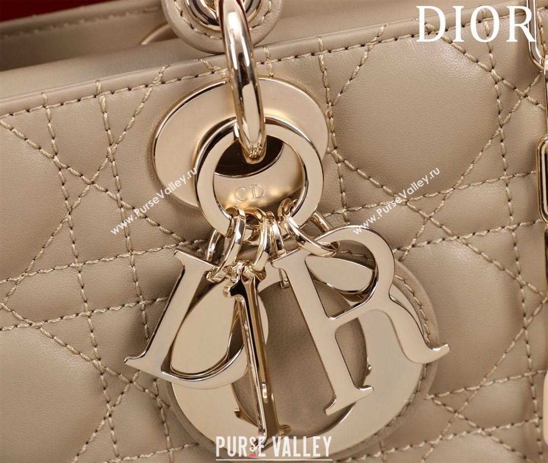 Dior Medium Lady D-Joy Bag in Cannage Lambskin Rose Beige 2023 1021 (XXG-231021057)