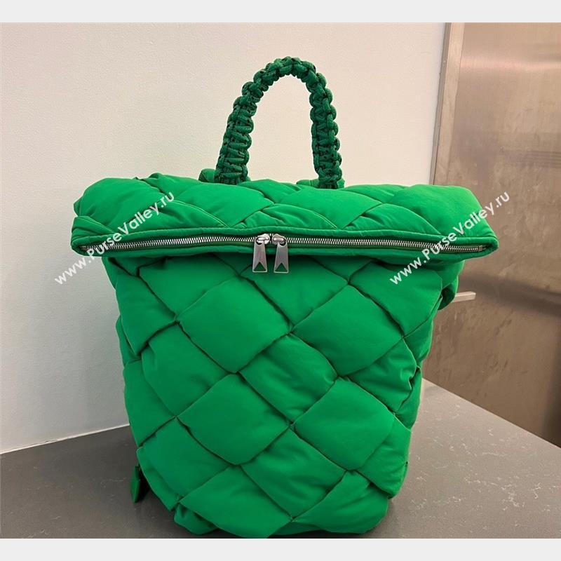 Bottega Veneta Backpack bag in Intreccio Nylon Parrot Green 2023 690891 (WT-231023100)