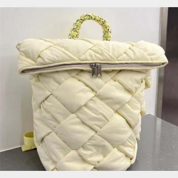 Bottega Veneta Backpack bag in Intreccio Nylon Washed Lemon Yellow 2023 690891 (WT-231023101)