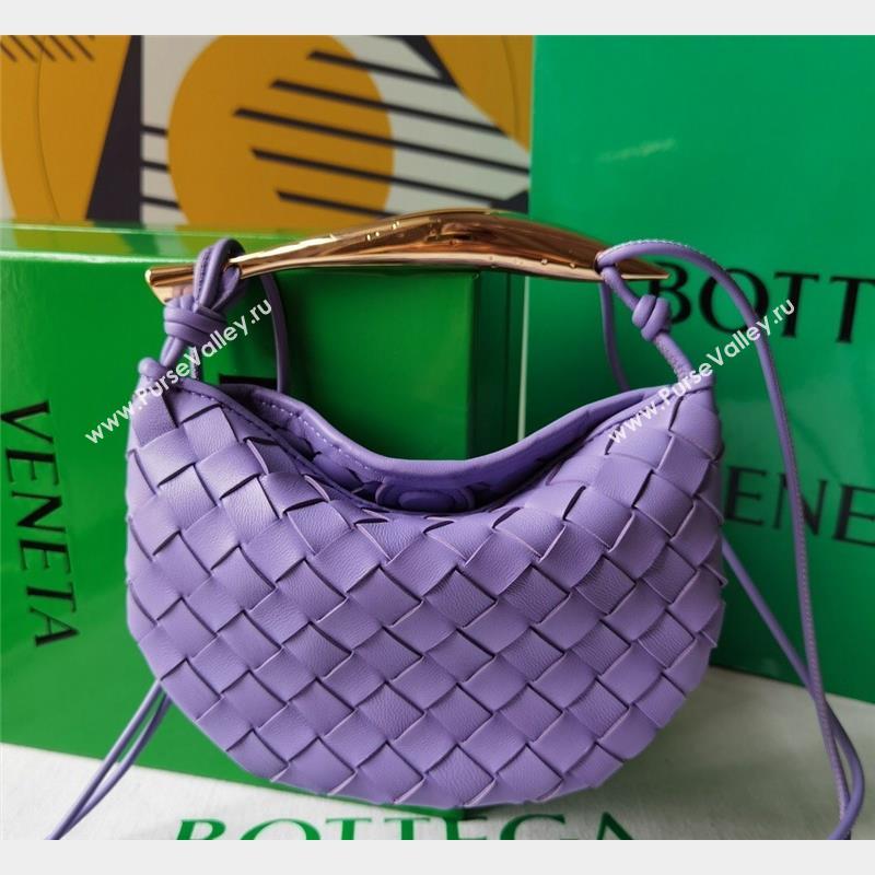 Bottega Veneta Mini Sardine Bag in Intrecciato Leather Lilac Purple 2023 744267 (WT-231023103)