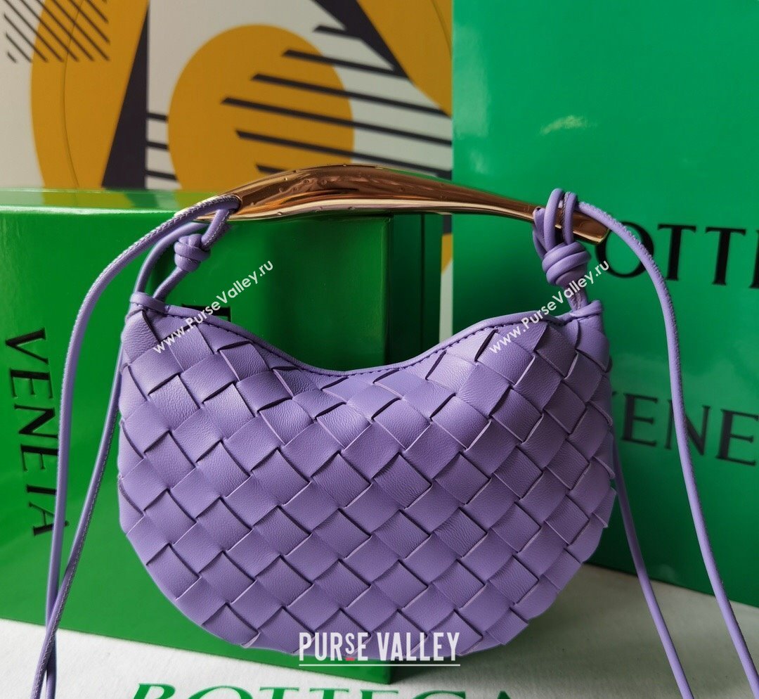 Bottega Veneta Mini Sardine Bag in Intrecciato Leather Lilac Purple 2023 744267 (WT-231023103)