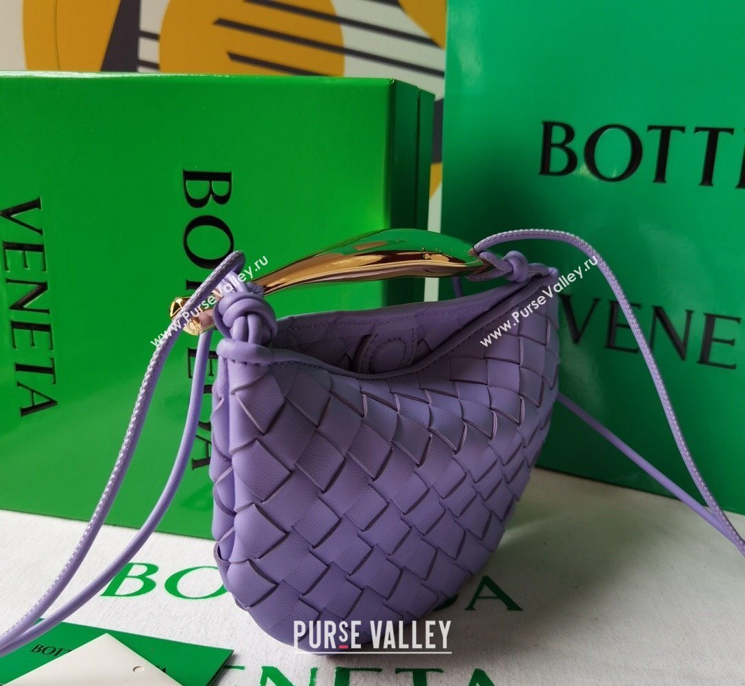 Bottega Veneta Mini Sardine Bag in Intrecciato Leather Lilac Purple 2023 744267 (WT-231023103)