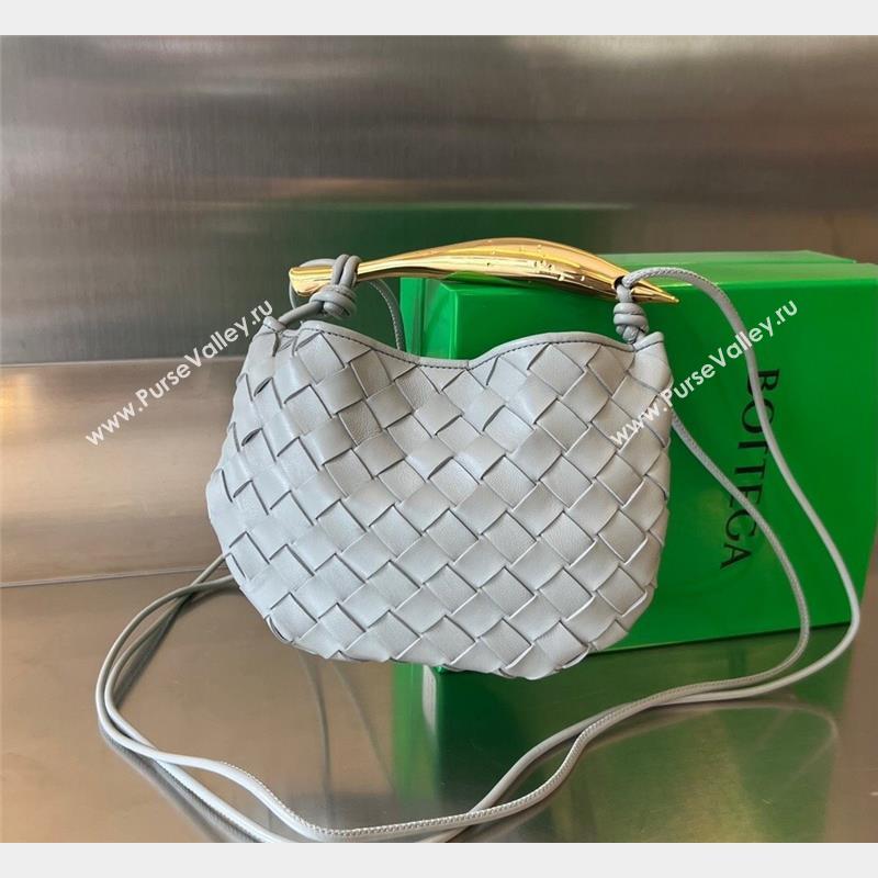 Bottega Veneta Mini Sardine Bag in Intrecciato Leather Agate Grey 2023 744267 (WT-231023105)