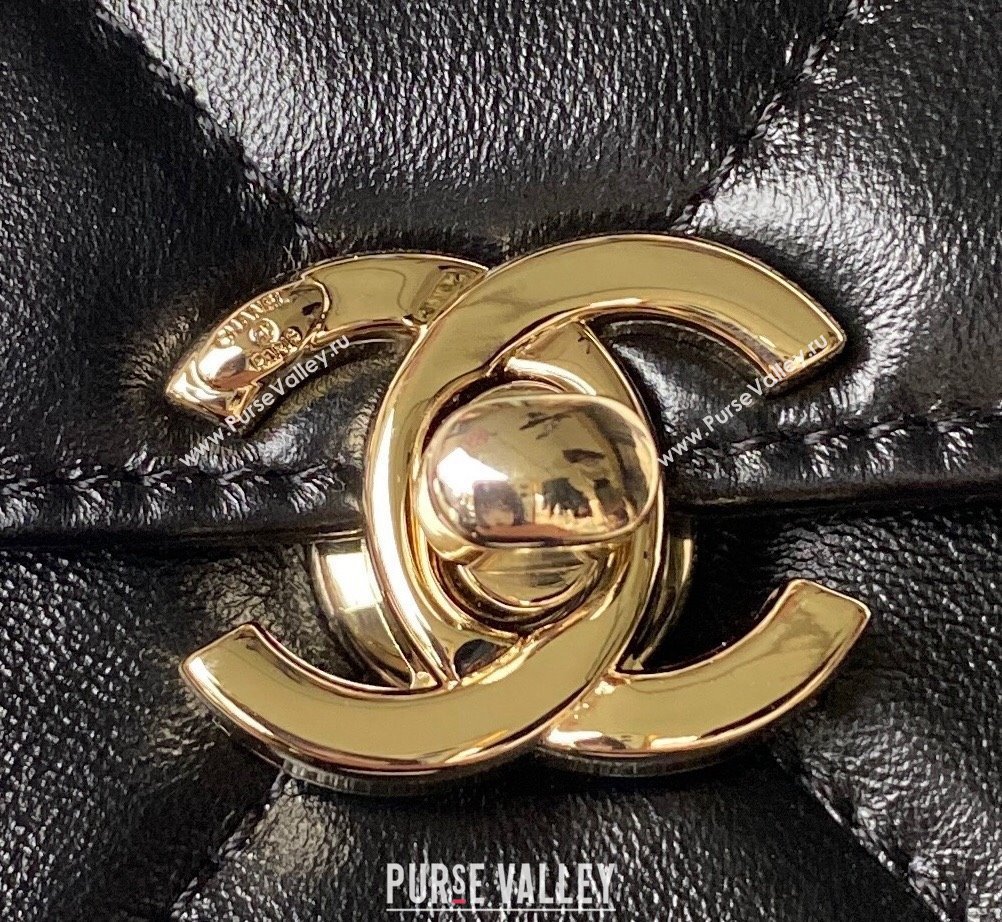 Chanel Quilted Shiny Calfskin Small Box Bag AS4470 Black 2023 (yezi-231020032)