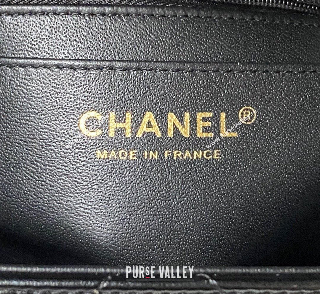 Chanel Quilted Shiny Calfskin Small Box Bag AS4470 Black 2023 (yezi-231020032)