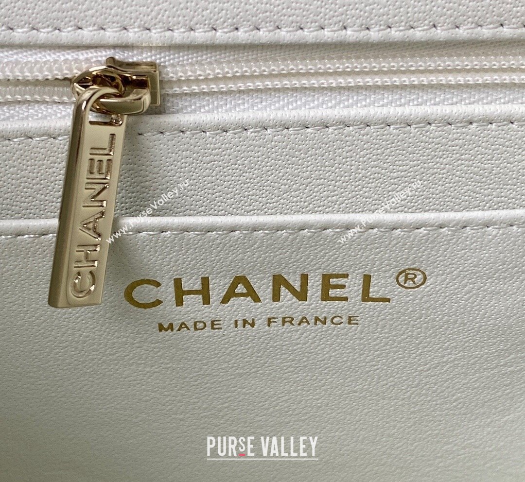 Chanel Quilted Shiny Calfskin Small Box Bag AS4470 White 2023 (yezi-231020033)