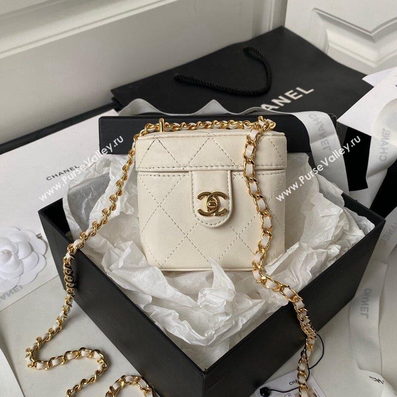 Chanel Lambskin Clutch with Chain AP3459 White 2023 (yezi-231020018)