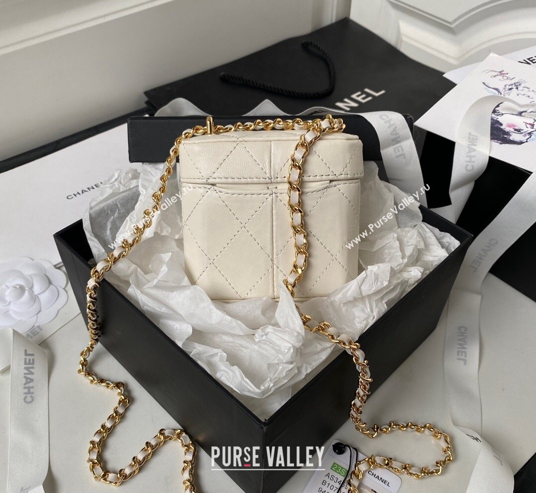 Chanel Lambskin Clutch with Chain AP3459 White 2023 (yezi-231020018)