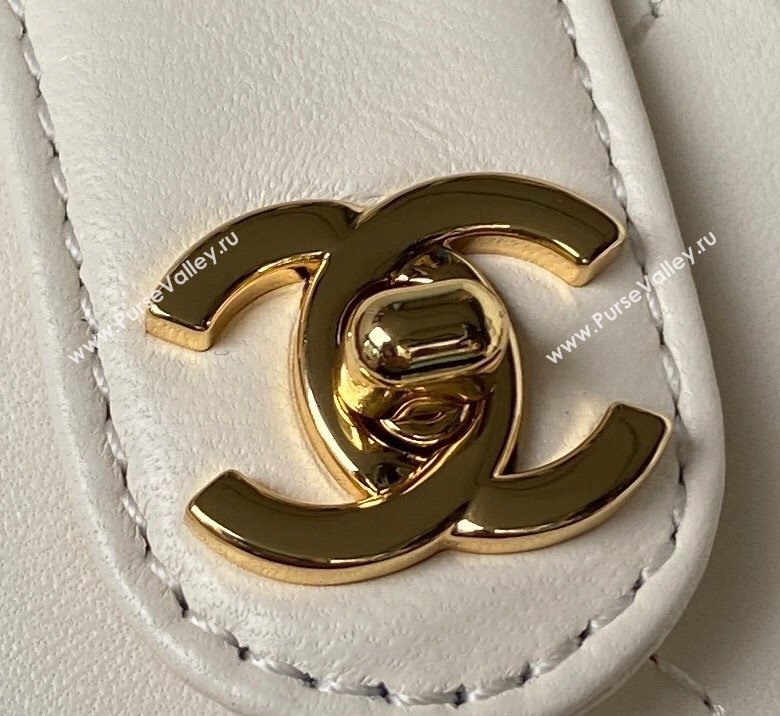 Chanel Lambskin Clutch with Chain AP3459 White 2023 (yezi-231020018)