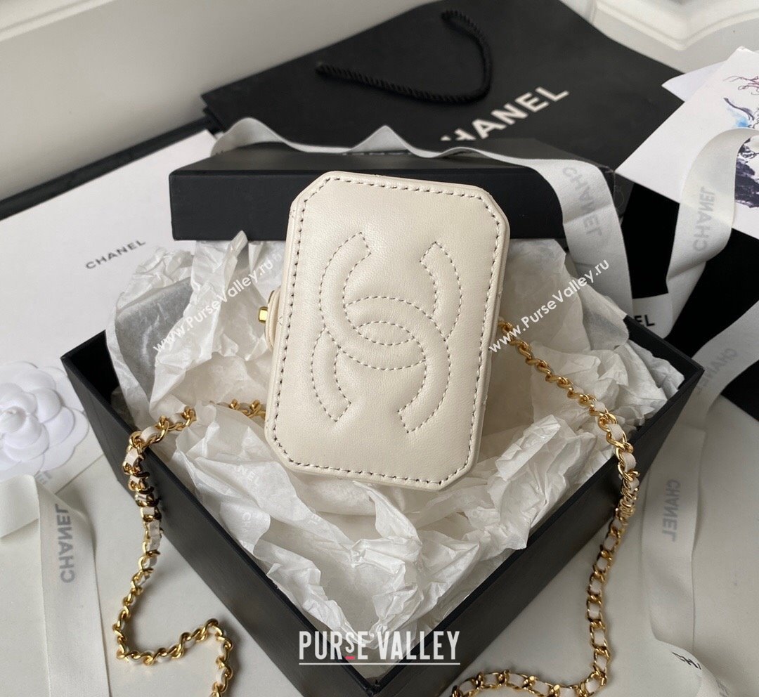 Chanel Lambskin Clutch with Chain AP3459 White 2023 (yezi-231020018)