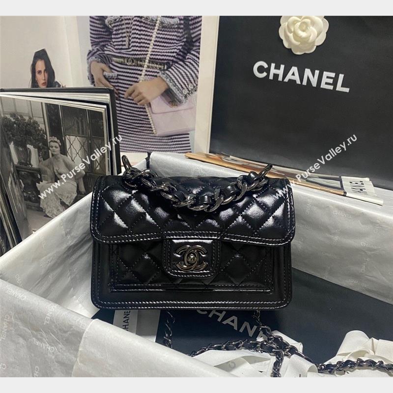 Chanel Quilted Shiny Calfskin Small Flap Bag AS4051 Black 2023 (yezi-231020067)