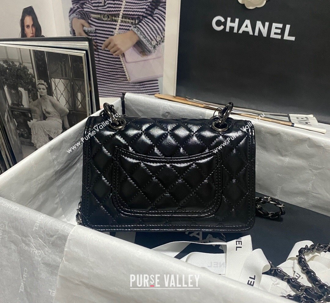 Chanel Quilted Shiny Calfskin Small Flap Bag AS4051 Black 2023 (yezi-231020067)