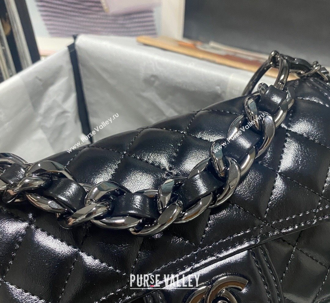 Chanel Quilted Shiny Calfskin Small Flap Bag AS4051 Black 2023 (yezi-231020067)