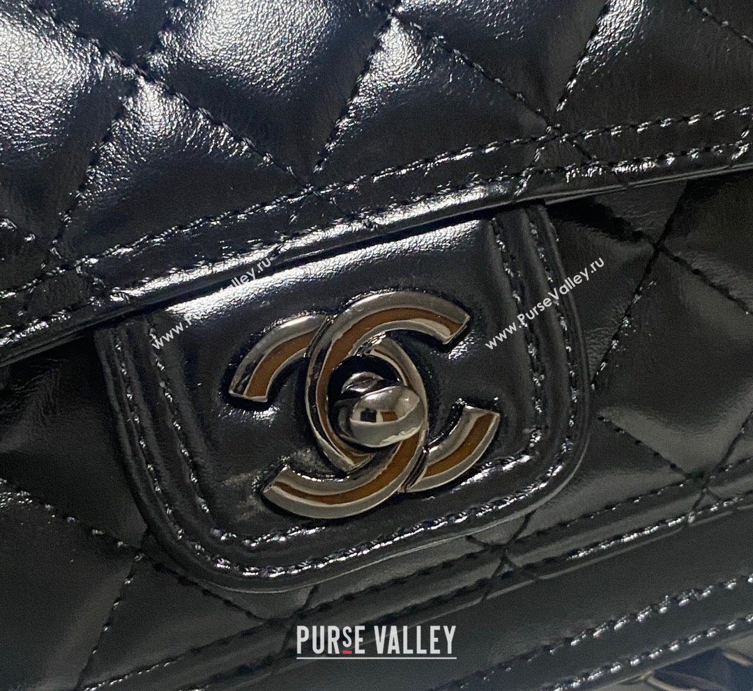 Chanel Quilted Shiny Calfskin Small Flap Bag AS4051 Black 2023 (yezi-231020067)