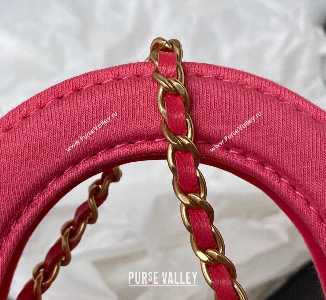 Chanel Knit Fabric Clutch with Chain AP3435 Dark Pink 2023 (yezi-231020019)