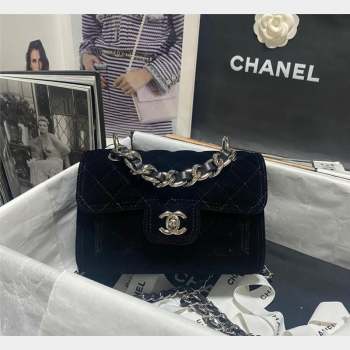 Chanel Quilted Velvet Small Flap Bag AS4051 Black 2023 (SS-231020069)