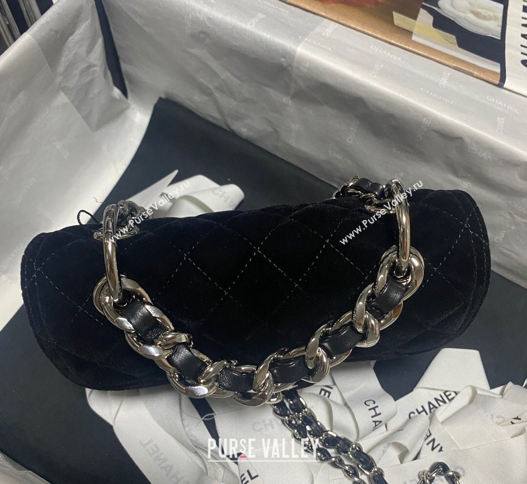 Chanel Quilted Velvet Small Flap Bag AS4051 Black 2023 (SS-231020069)