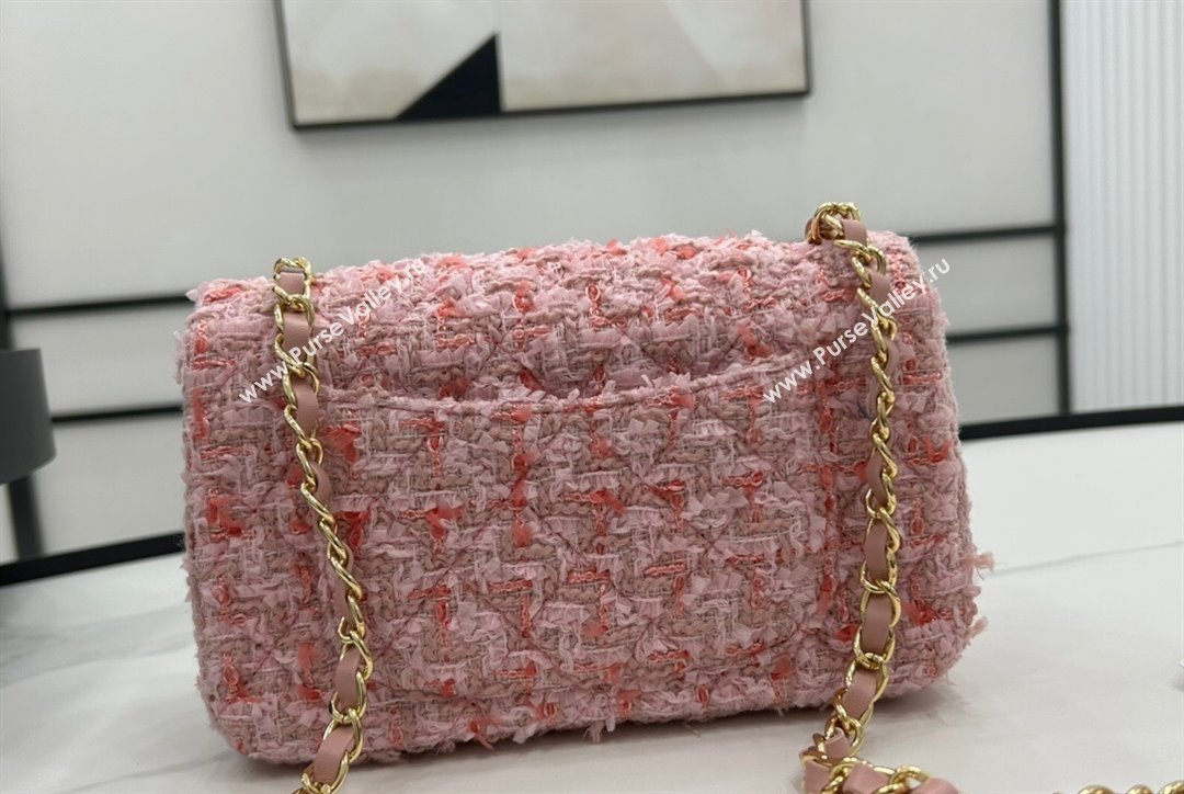 Chanel Classic Tweed Mini Flap Bag A01116 Light Pink 2023 1020 (yezi-231020056)