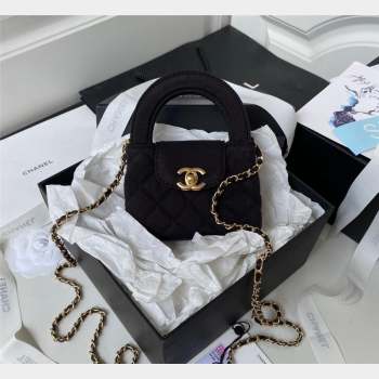 Chanel Knit Fabric Clutch with Chain AP3435 Black 2023 (yezi-231020020)