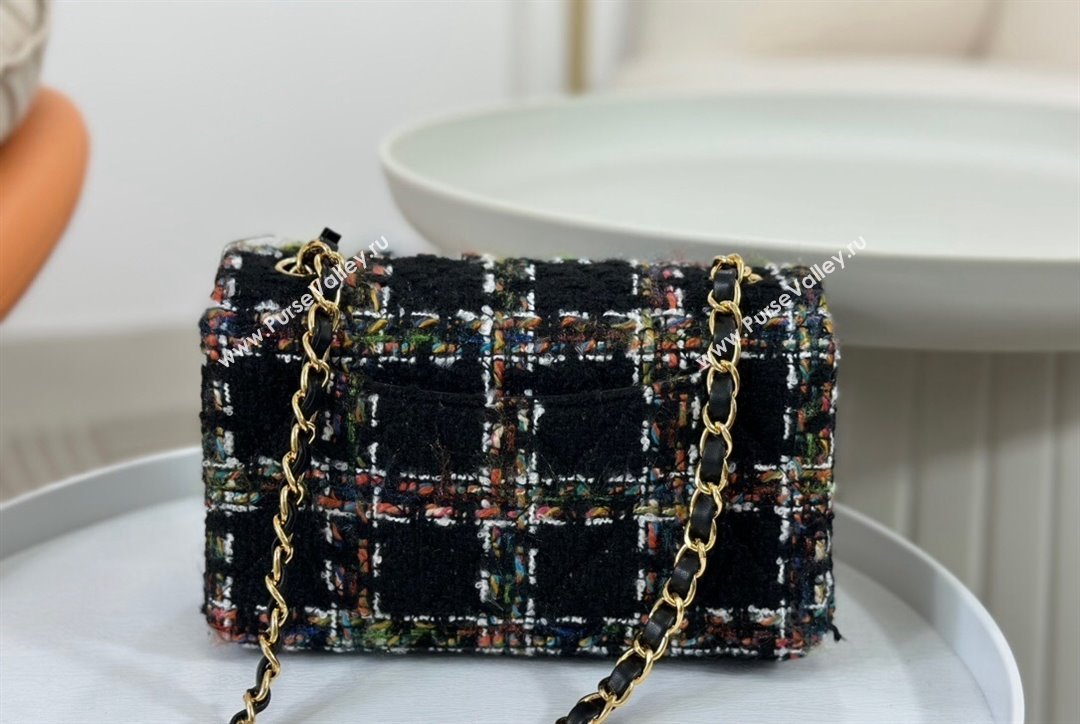 Chanel Classic Tweed Mini Flap Bag A01116 Black Multicolor 2023 1020 (yezi-231020057)