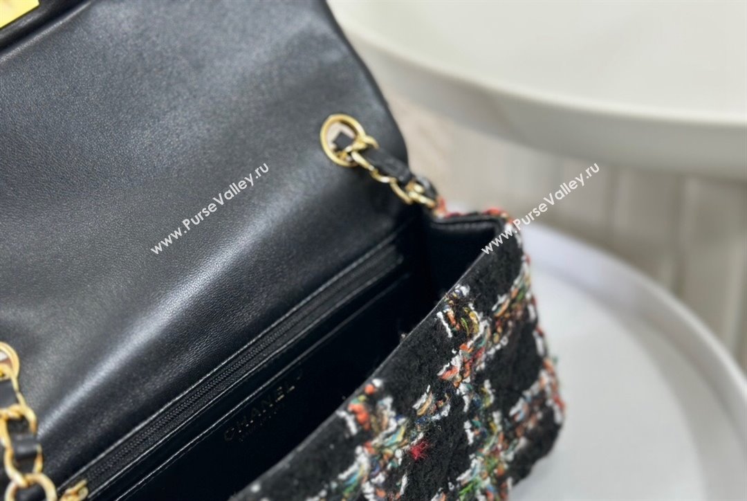 Chanel Classic Tweed Mini Flap Bag A01116 Black Multicolor 2023 1020 (yezi-231020057)