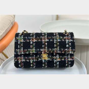 Chanel Classic Tweed Medium Flap Bag A01112 Black Multicolor 2023 1020 (yezi-231020048)