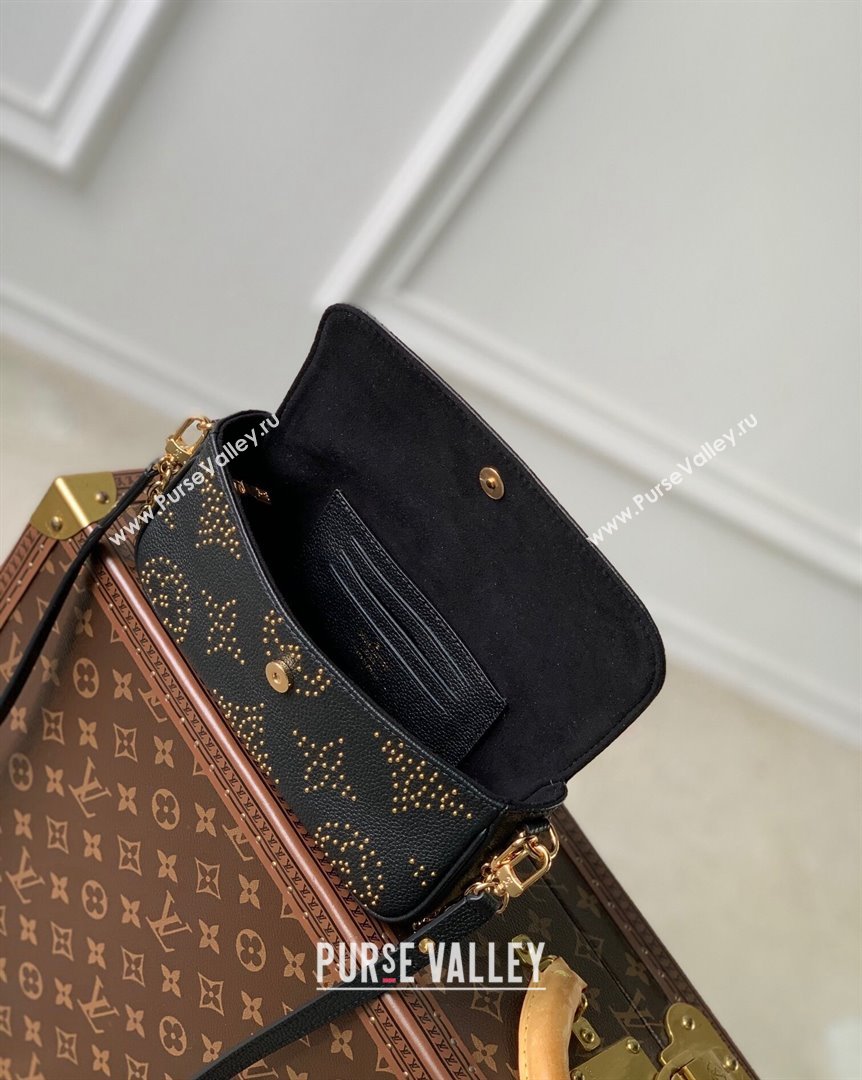 Louis Vuitton Wallet on Chain Ivy Mini Bag in Black Monogram Empreinte Leather with Studs M82653 2023 (KI-231020090)