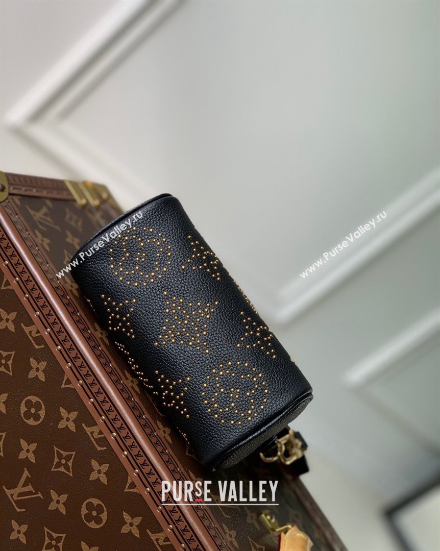 Louis Vuitton Nano Speedy Bag in Black Monogram Empreinte Leather with Studs M46745 2023 (KI-231020091)