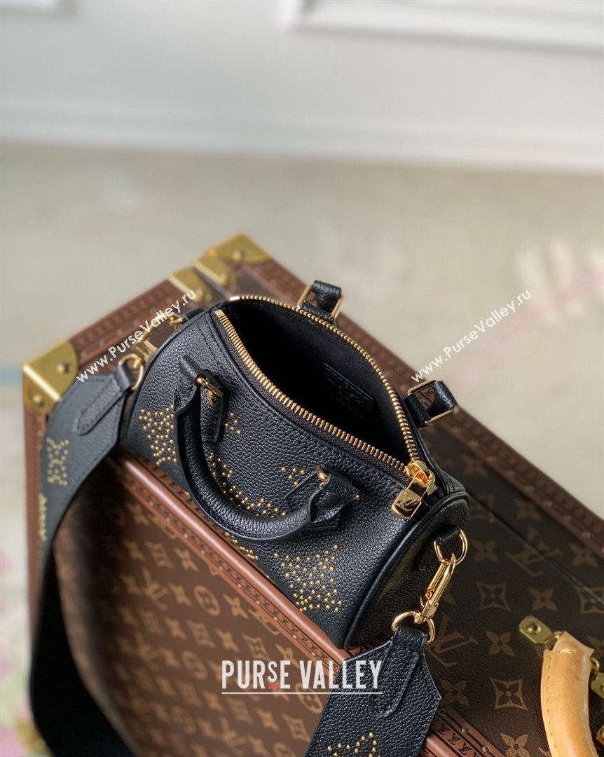 Louis Vuitton Nano Speedy Bag in Black Monogram Empreinte Leather with Studs M46745 2023 (KI-231020091)