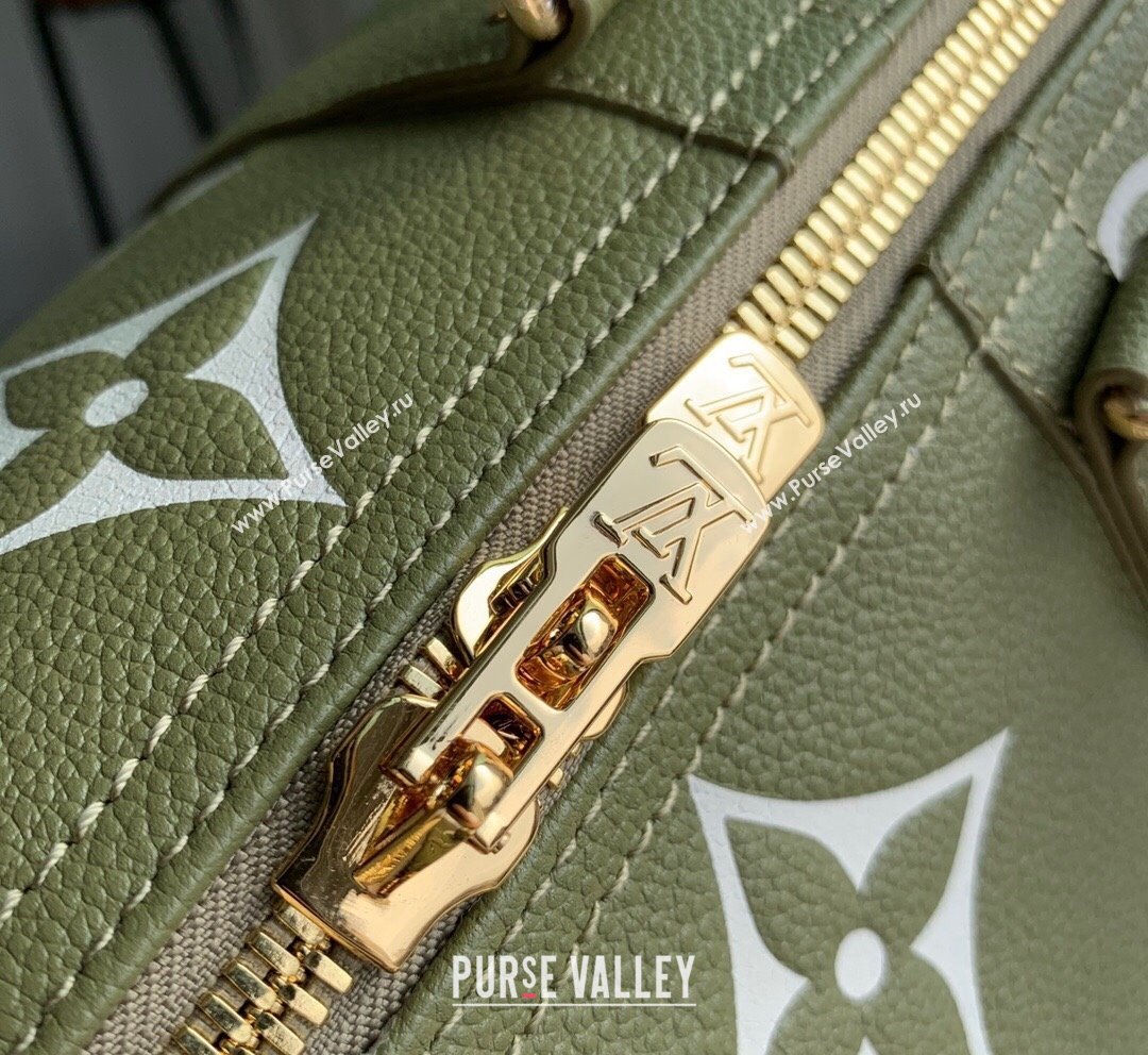 Louis Vuitton Keepall Bandouliere 45 Bag in Monogram Empreinte Leather M46671 Green White 2023 (KI-231020092)