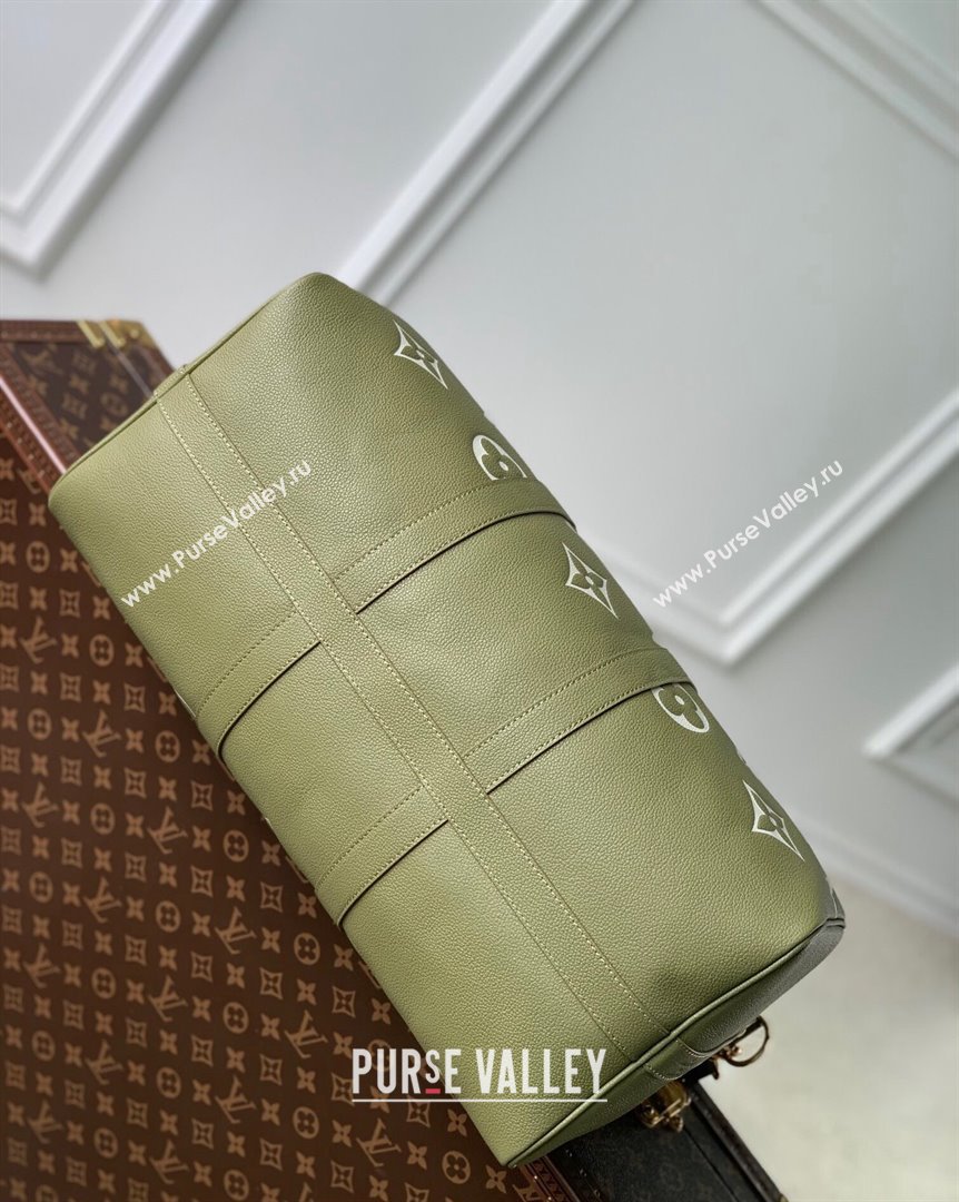 Louis Vuitton Keepall Bandouliere 45 Bag in Monogram Empreinte Leather M46671 Green White 2023 (KI-231020092)