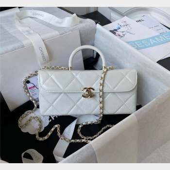 Chanel Quilted Shiny Calfskin Box Bag AS4471 White 2023 (yezi-231020025)