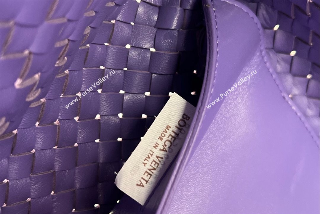 Bottega Veneta Large Cabat Tote Bag in Intreccio Leather Purple 2023 608811 (WT-231023081)