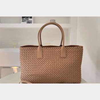 Bottega Veneta Large Cabat Tote Bag in Intreccio Leather Nude 2023 608811 (WT-231023082)