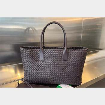 Bottega Veneta Large Cabat Tote Bag in Intreccio Leather Grape Purple 2023 608811 (WT-231023083)