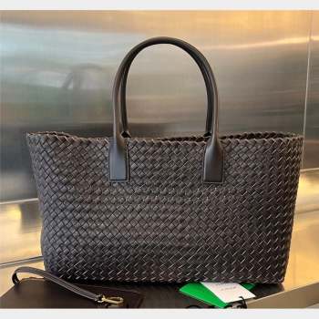 Bottega Veneta Large Cabat Tote Bag in Intreccio Leather Fondant Brown 2023 608811 (WT-231023085)