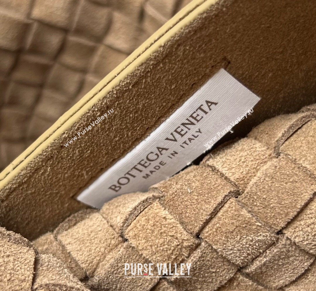 Bottega Veneta Large Cabat Tote Bag in Intreccio Suede Camel Brown 2023 608811 (WT-231023091)