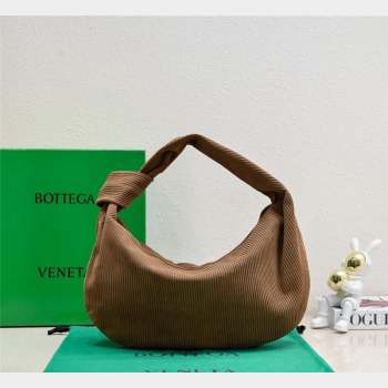 Bottega Veneta Small Jodie Hobo Bag in Corduroy Suede Jacobean Brown 2023 600261 (WT-231023073)