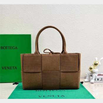 Bottega Veneta Small Arco Tote Bag in Corduroy Suede Jacobean Brown 2023 757822 (WT-231023074)