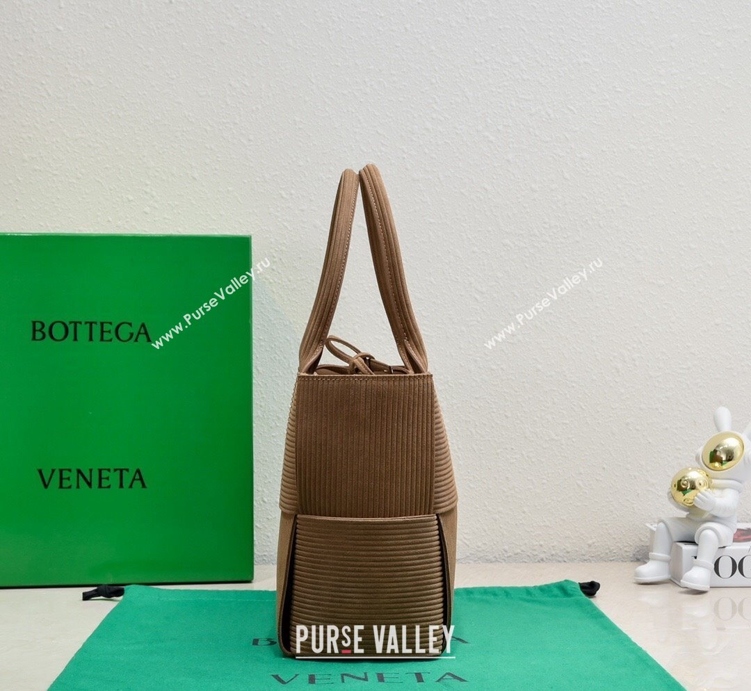 Bottega Veneta Small Arco Tote Bag in Corduroy Suede Jacobean Brown 2023 757822 (WT-231023074)