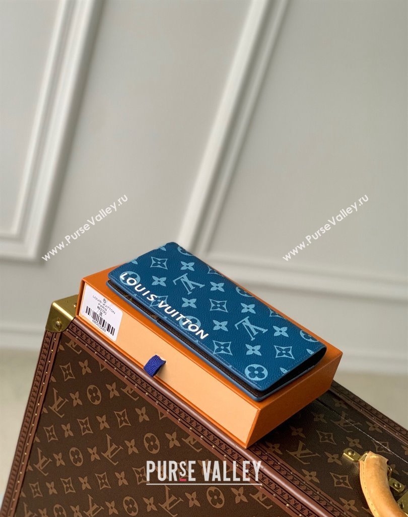 Louis Vuitton Brazza Wallet in Atlantic Blue Monogram M82790 2023 (KI-231031067)