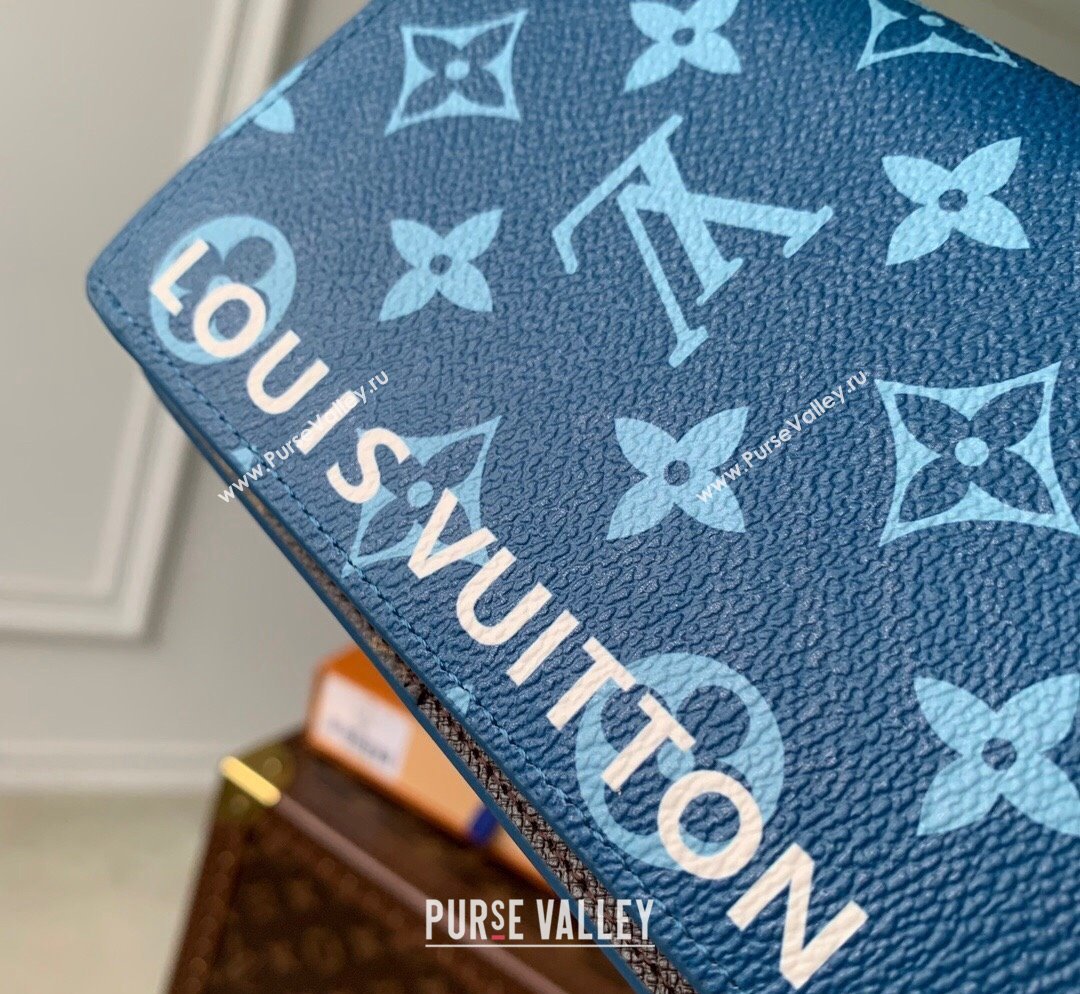 Louis Vuitton Brazza Wallet in Atlantic Blue Monogram M82790 2023 (KI-231031067)