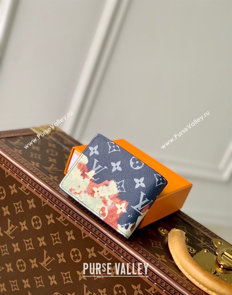 Louis Vuitton Pocket Organizer Wallet in Ink Blue Monogram Bleach Canvas M82828 2023 (KI-231031073)