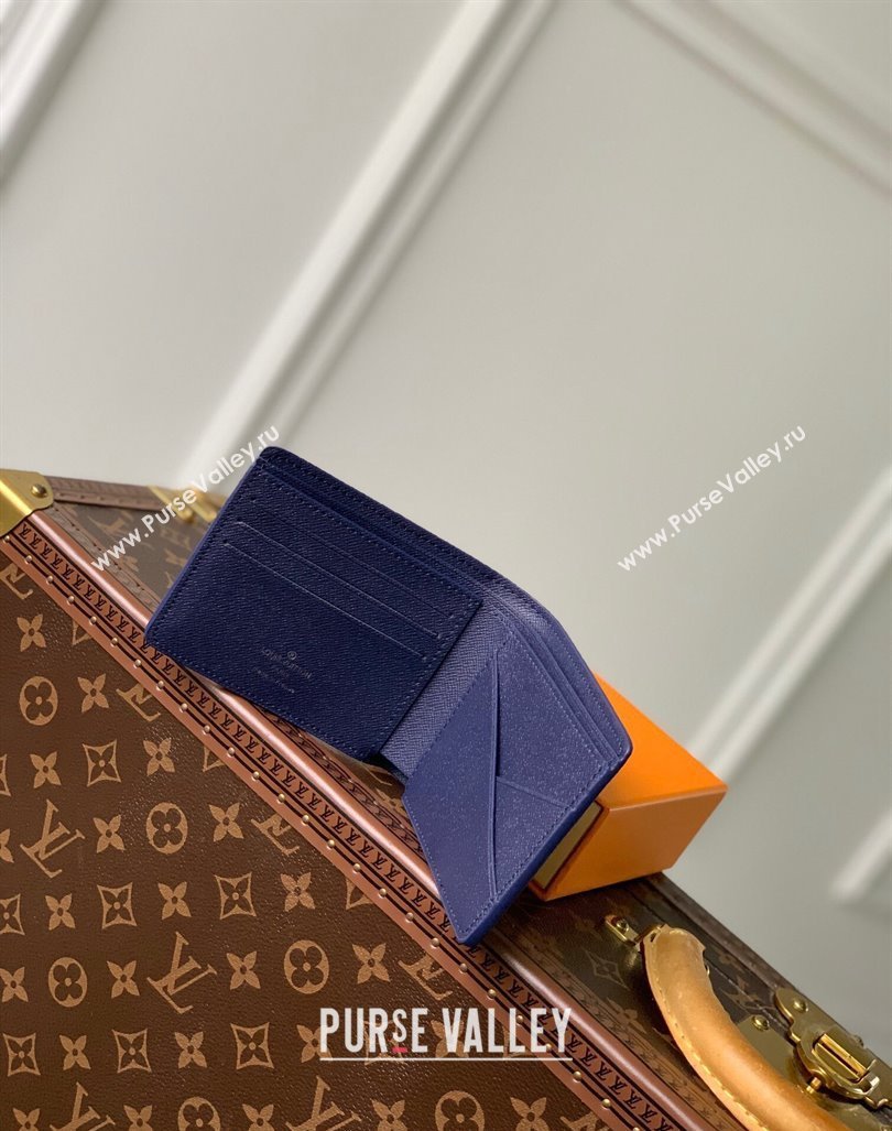 Louis Vuitton Pocket Organizer Wallet in Ink Blue Monogram Bleach Canvas M82828 2023 (KI-231031073)